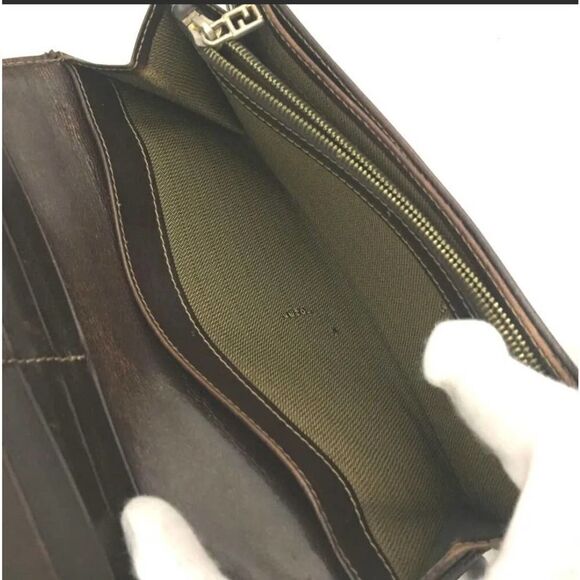 FENDI Zucca  Canvas Leather Bifold Long Wallet/1J2133 - Picture 6 of 8